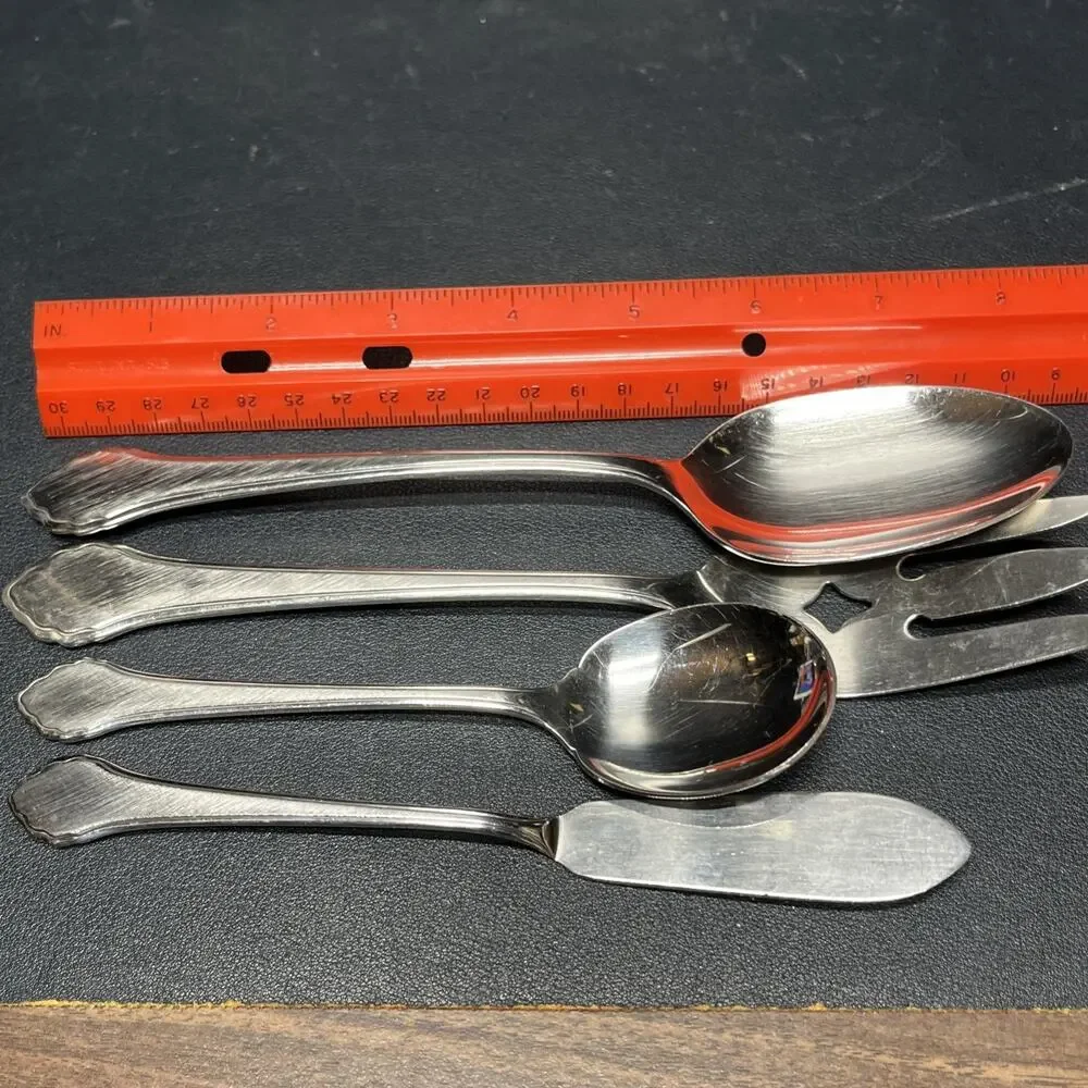 Oneida SUMMER MIST Wm A Rogers AUTUMN GLOW Deluxe Ltd Stainless Server Set. C4